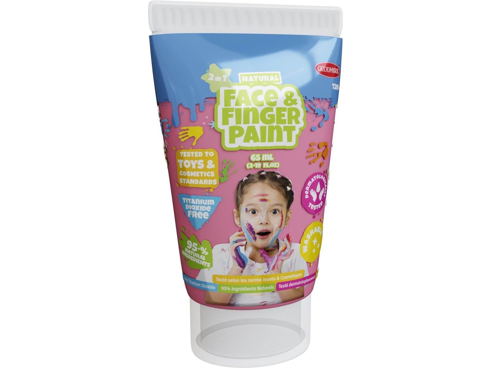 Boti Natural Face & Fingerpaint Tube - Pink 65ml Boti Natural Face & Fingerpaint Tube - Pink 65ml